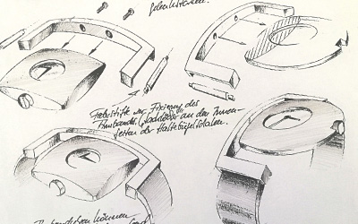 Entwurf Akanthus Armbanduhr